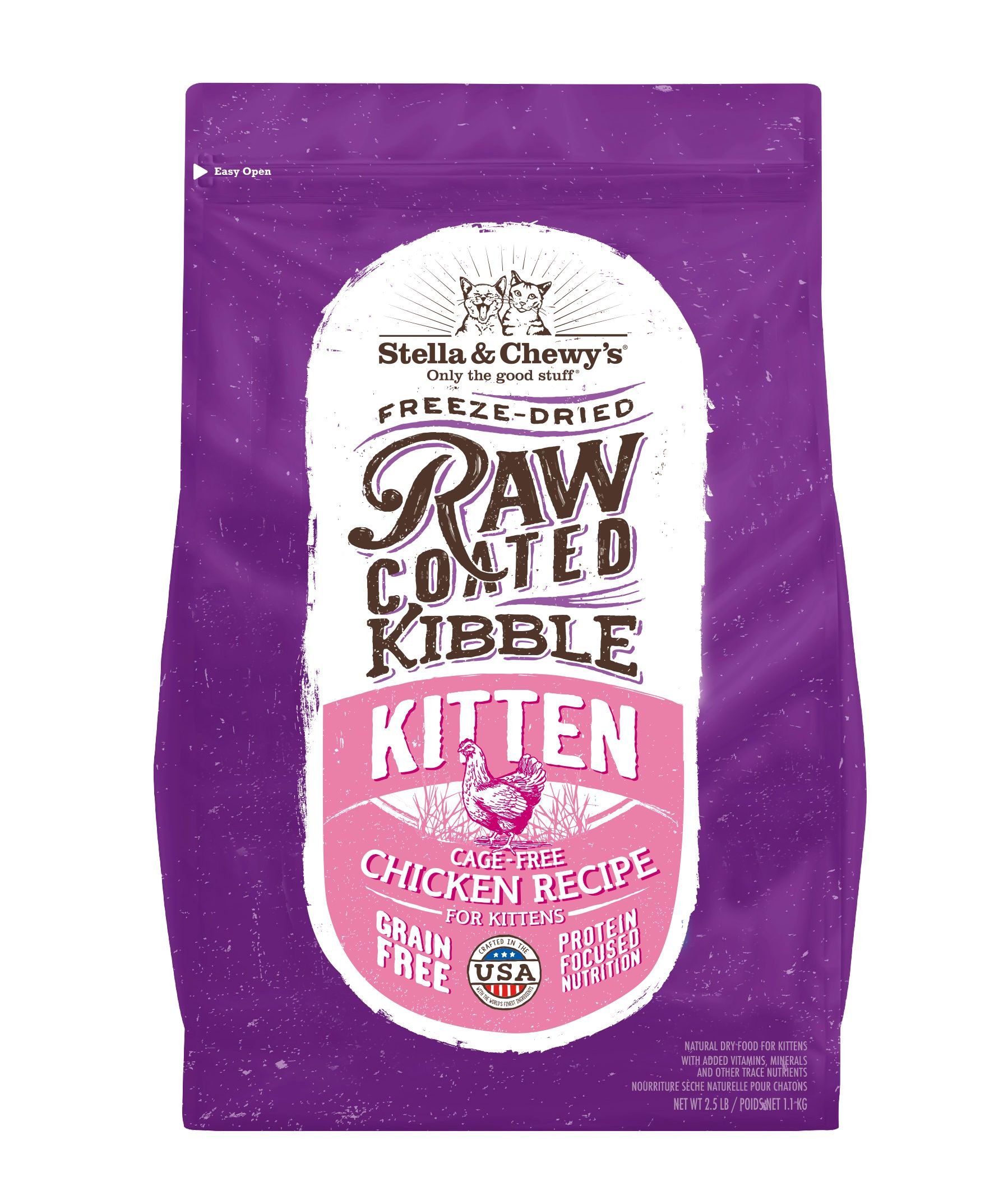 Stella & Chewy's Freeze-Dried Raw Cat Food, Dinner Morsels, Cage-Free Chicken Recipe, 18 oz. Bag